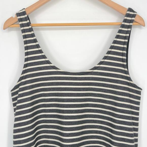 Madewell Effortless Gray White Striped Tank Mini Dress Size M - Picture 4 of 5